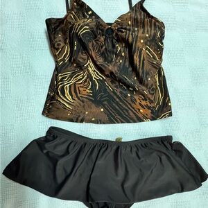 Beach Native Brown and Gold Women's Swim Set Women